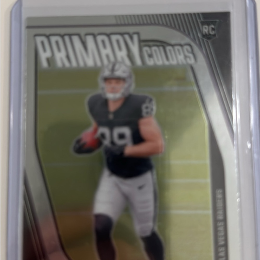 adidas Black and White Las Vegas Raiders Brock Bowers Card Back
